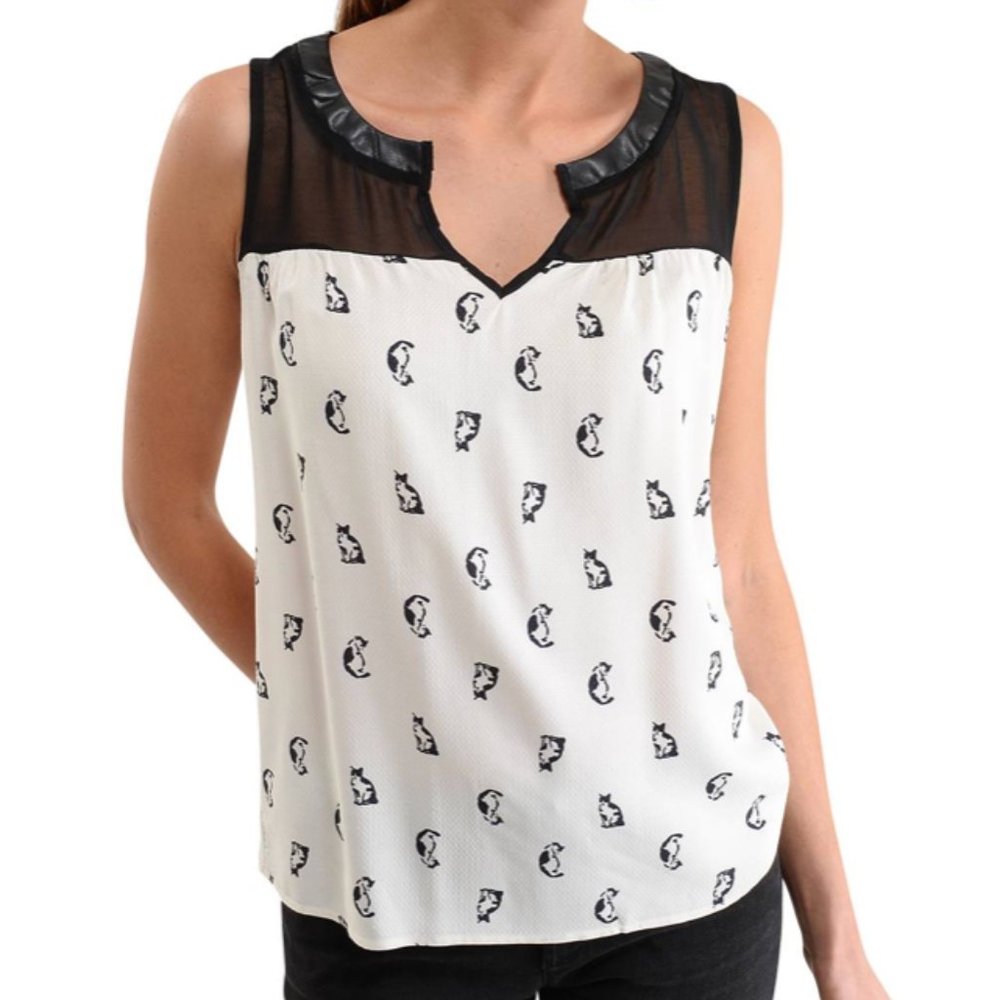 Cat Print Tank Top